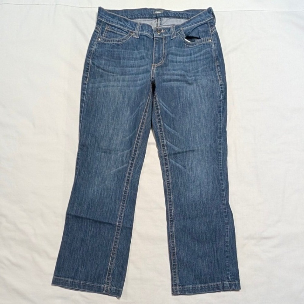 Cabelas Womens Straight Leg Blue Jeans Medium Wash Size 12 Reg 924756R